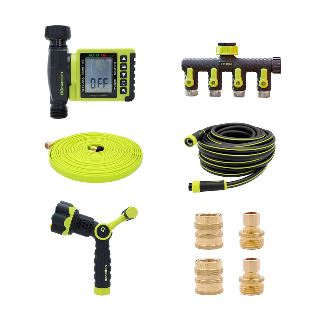 Paraden gardening tool set with quick connectors