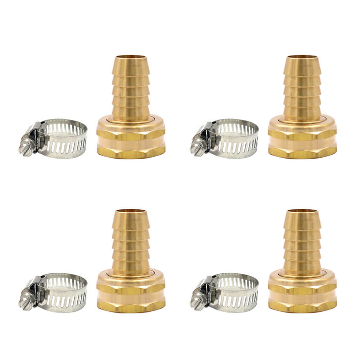 Hose Adapter 5/8" Hose Barb x 3/4" FHT Brass Adapter with Clamp