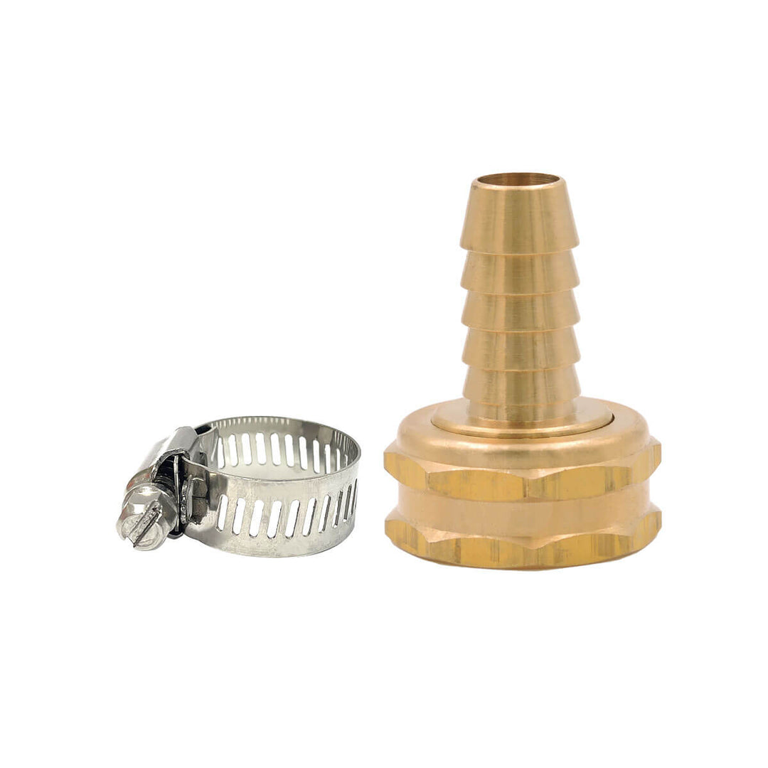 Hose Adapter 1/2" Hose Barb x 3/4" FHT Brass Adapter with Clamp
