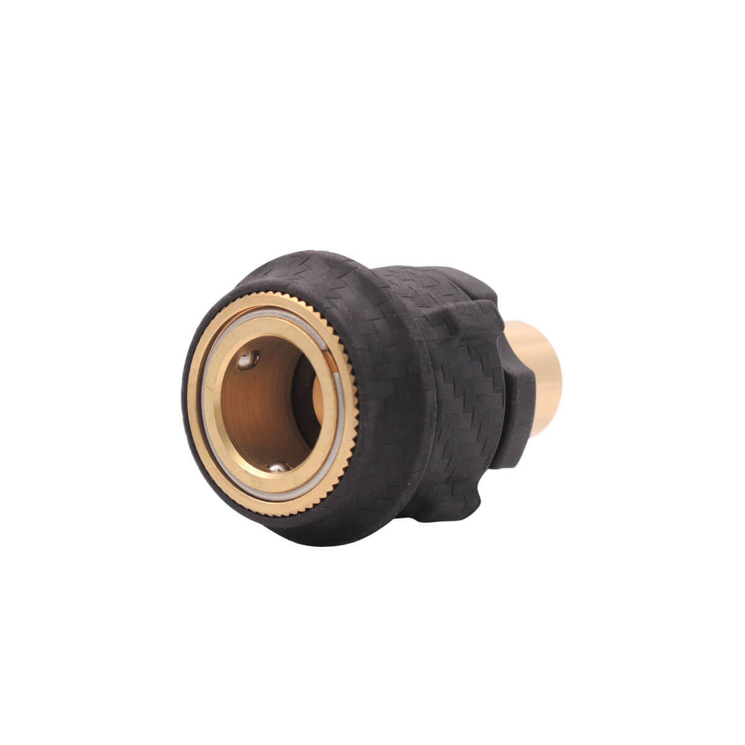 Brass Garden Hose Quick 3/4" Connector Set TPR Coated, Extra 2 Male