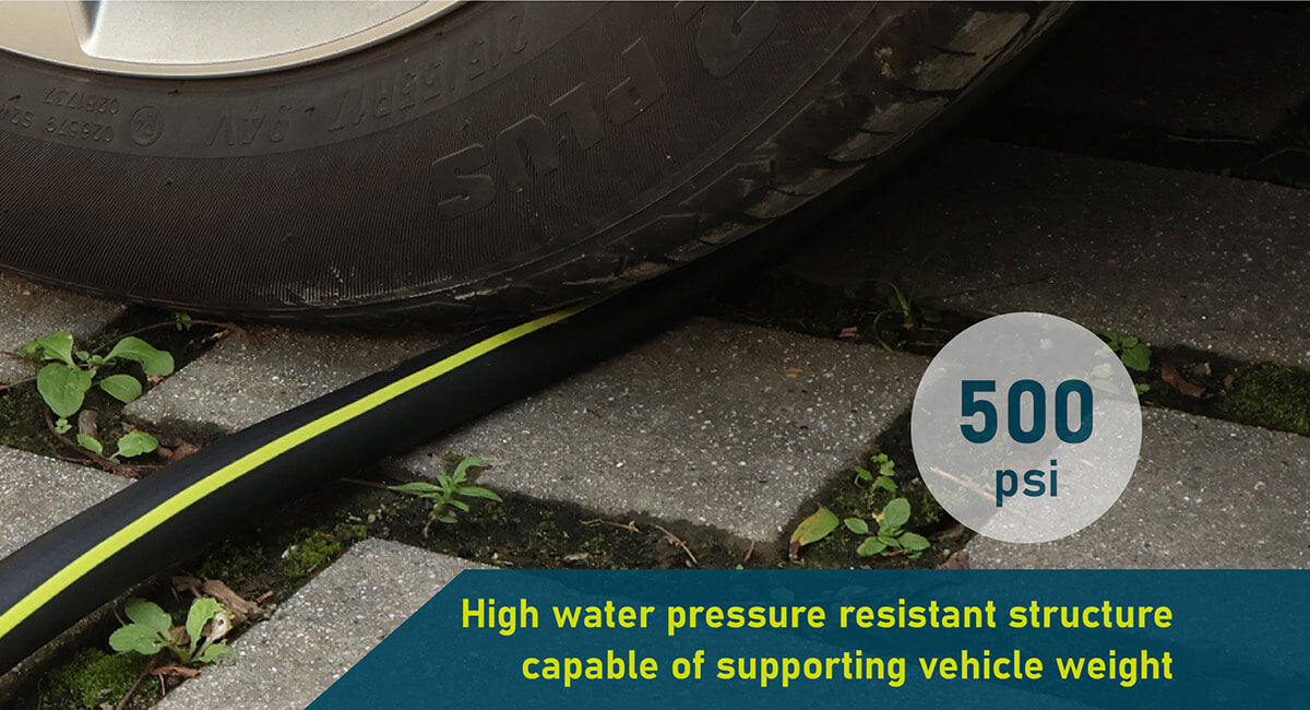 Hybrid hose with high water pressure resistant structure 500 psi