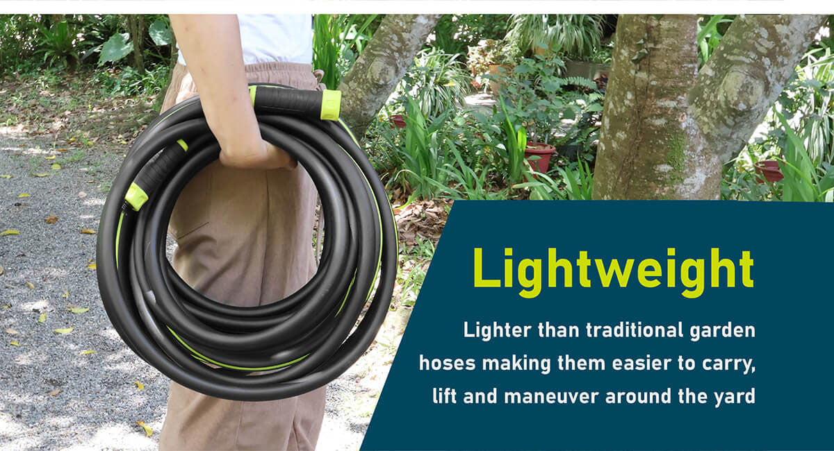 Hybrid hose is lighter than traditional garden hoses