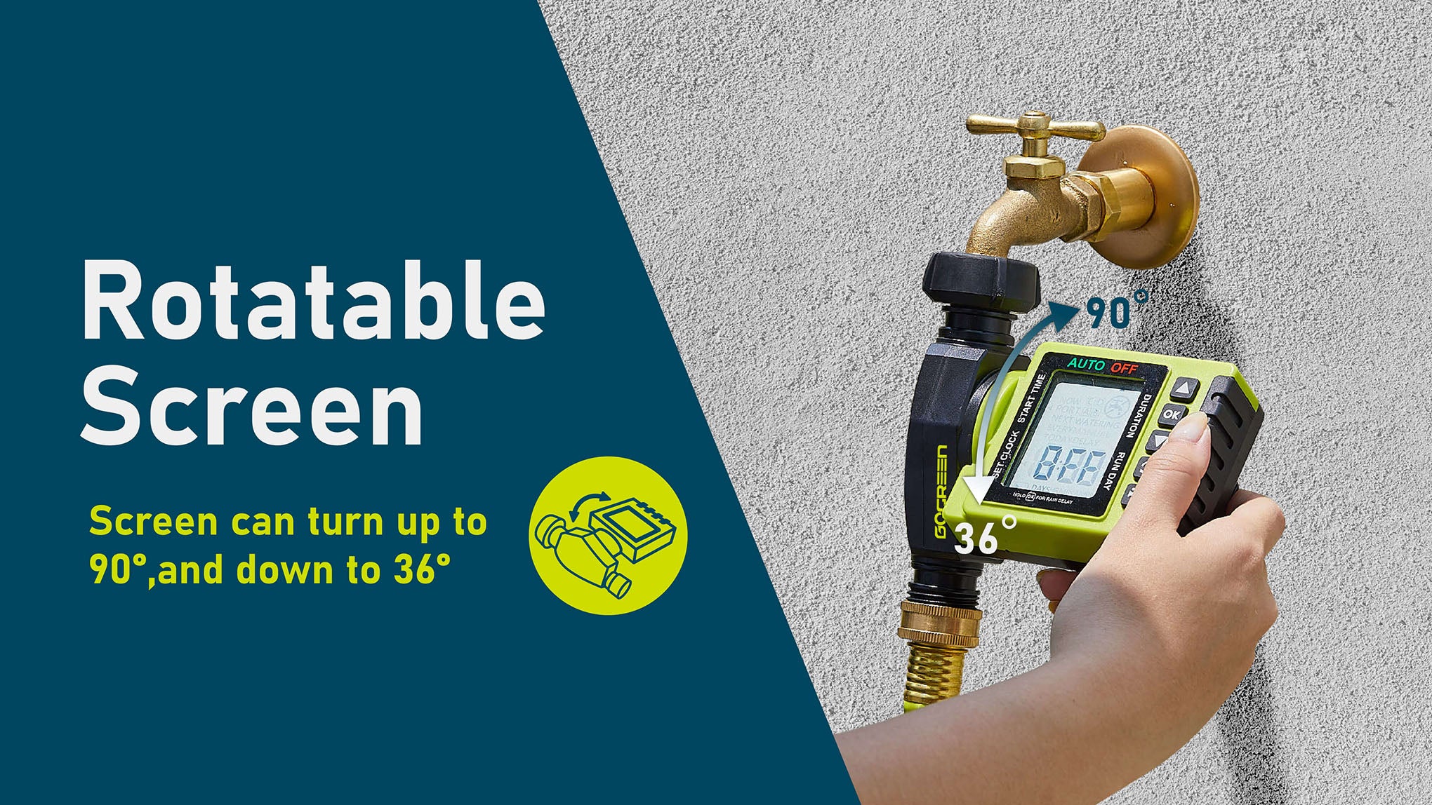 Paraden Rotatable Screen Watering Timer