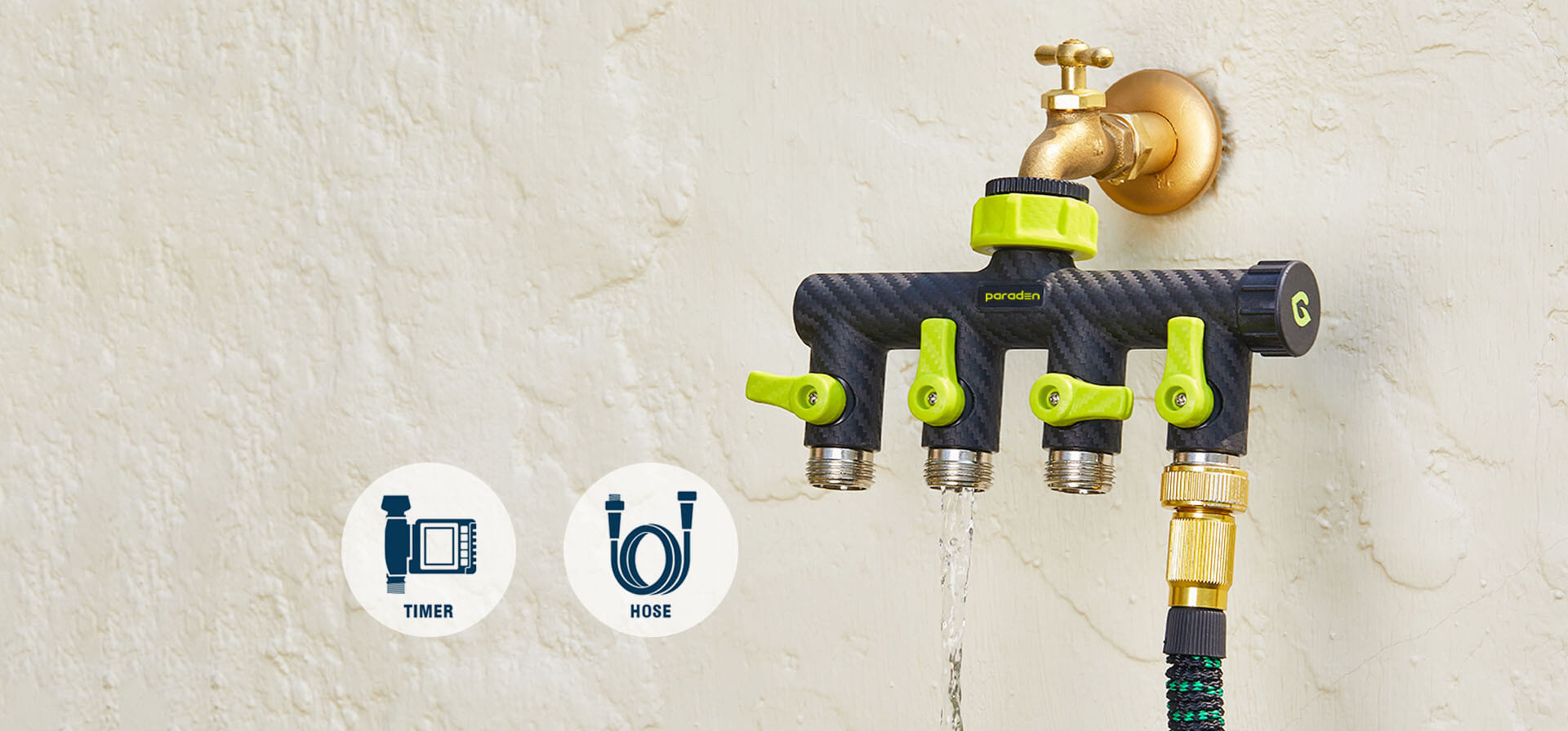 four way hose splitter suitable with timer and multiple hoses